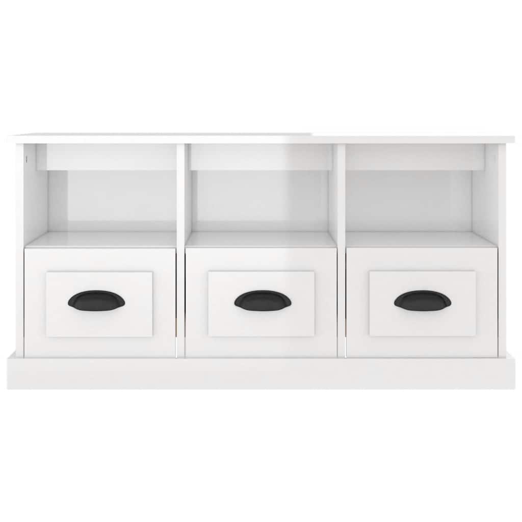vidaXL TV-Schrank Hochglanz-Weiß 100x35x50 cm Holzwerkstoff