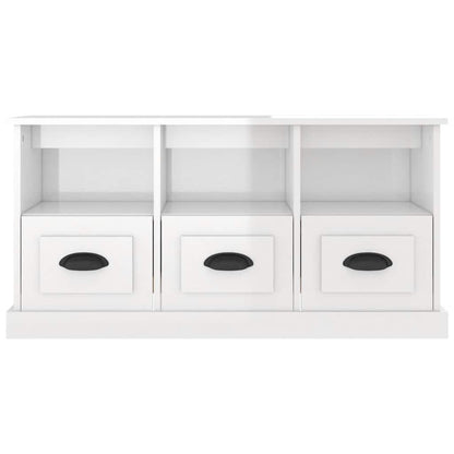vidaXL TV-Schrank Hochglanz-Weiß 100x35x50 cm Holzwerkstoff