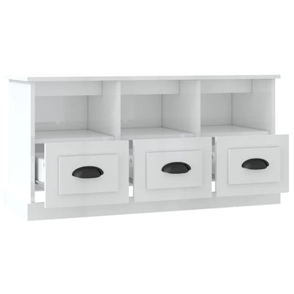vidaXL TV-Schrank Hochglanz-Weiß 100x35x50 cm Holzwerkstoff