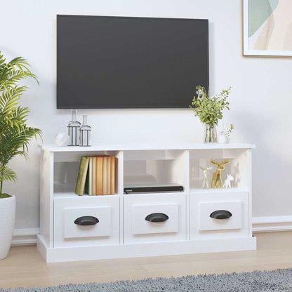 vidaXL TV-Schrank Hochglanz-Weiß 100x35x50 cm Holzwerkstoff