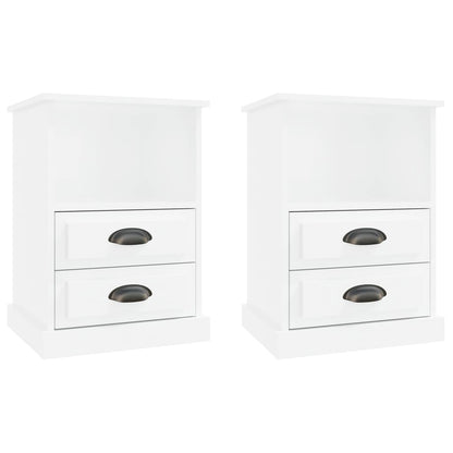 vidaXL Tables de chevet 2 pcs Blanc brillant 43x36x60 cm