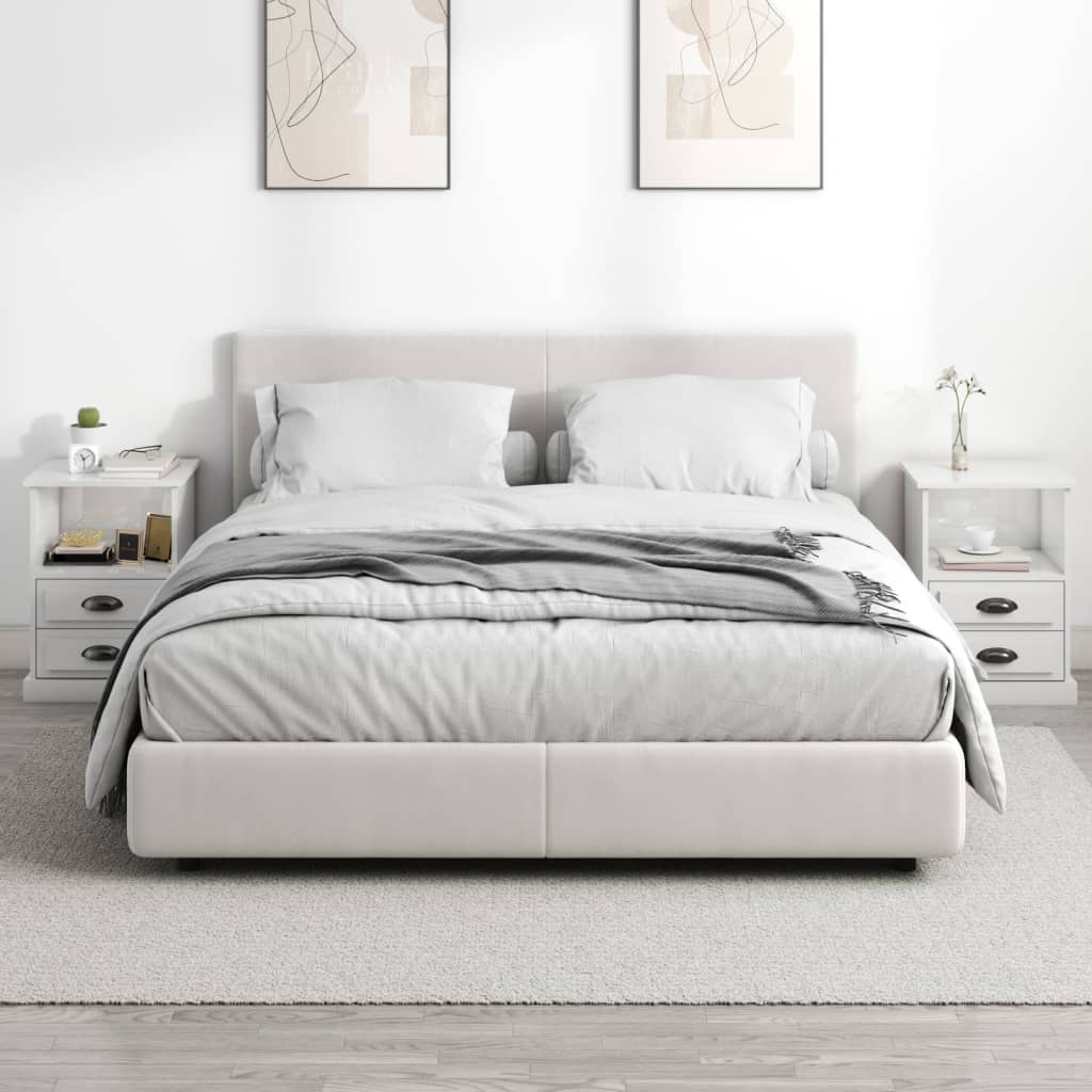 vidaXL Tables de chevet 2 pcs Blanc brillant 43x36x60 cm