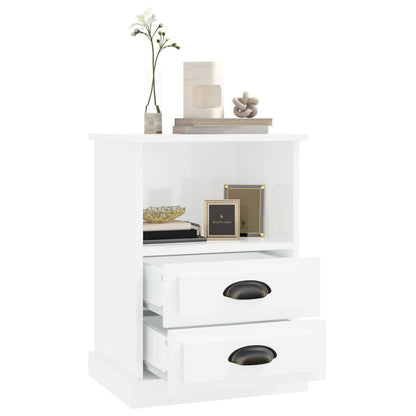vidaXL Tables de chevet 2 pcs Blanc brillant 43x36x60 cm