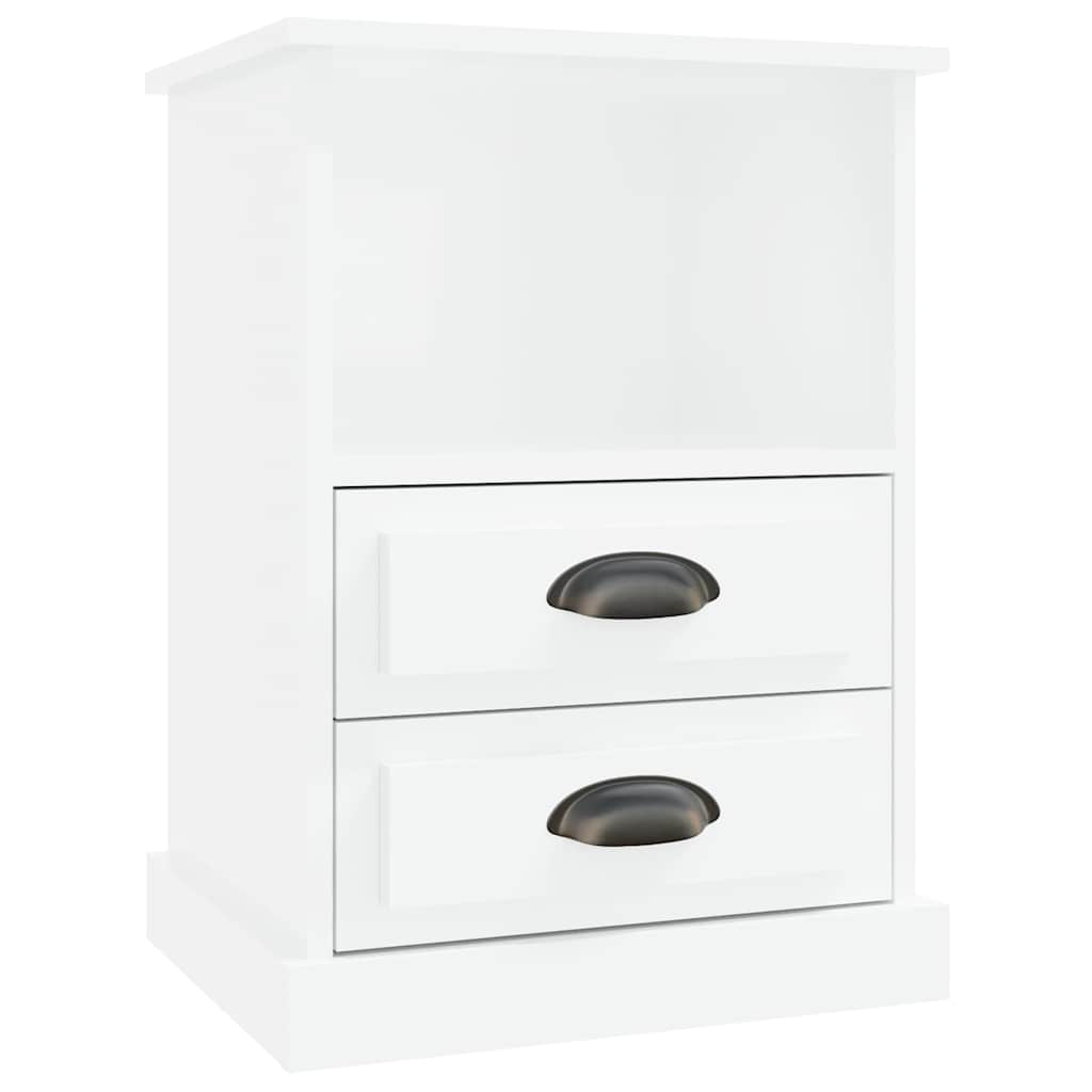 vidaXL Tables de chevet 2 pcs Blanc brillant 43x36x60 cm