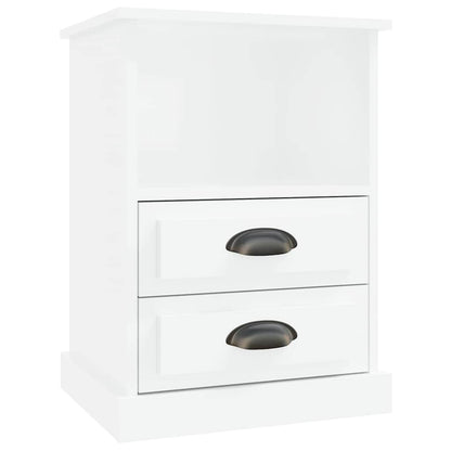 vidaXL Tables de chevet 2 pcs Blanc brillant 43x36x60 cm