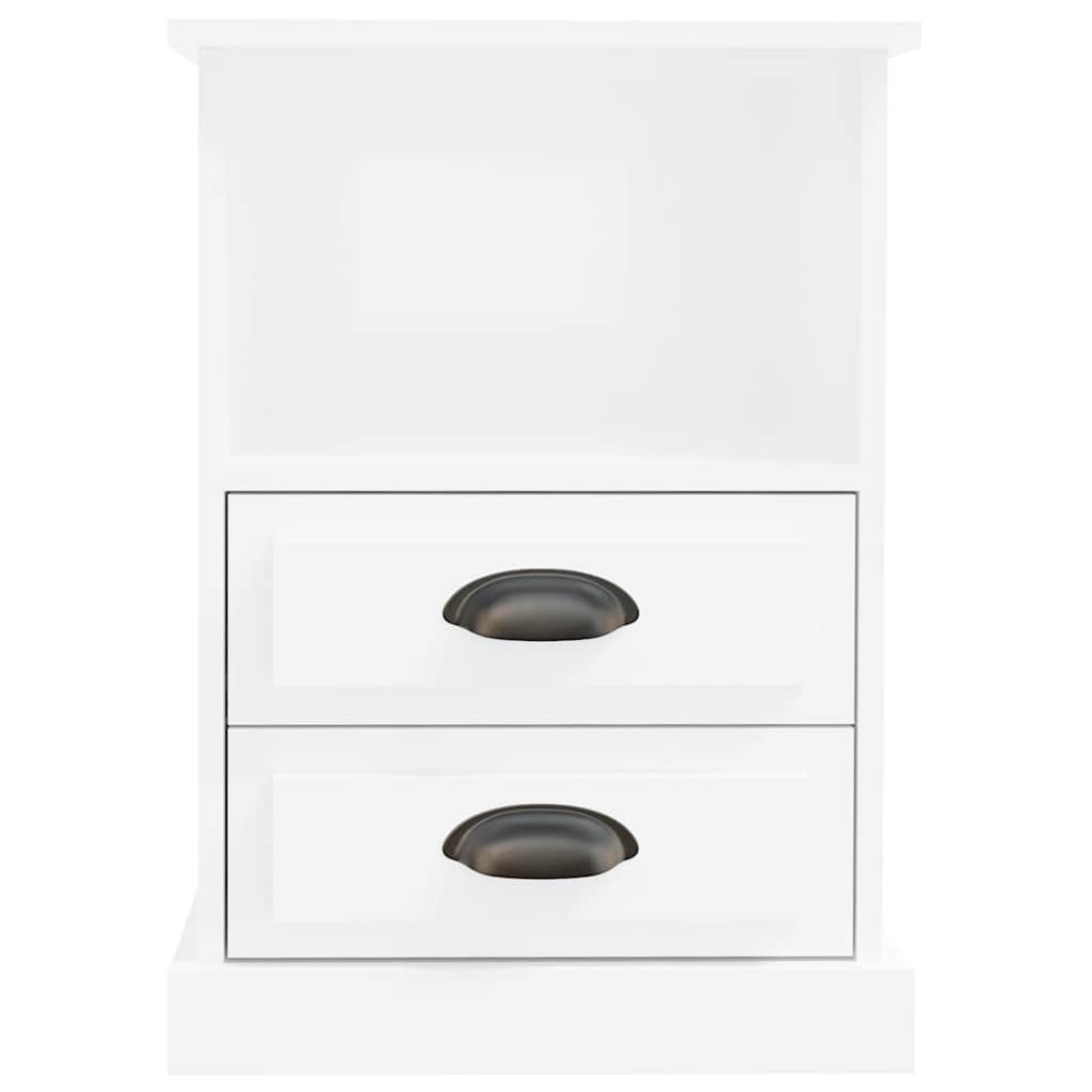 vidaXL Tables de chevet 2 pcs Blanc brillant 43x36x60 cm
