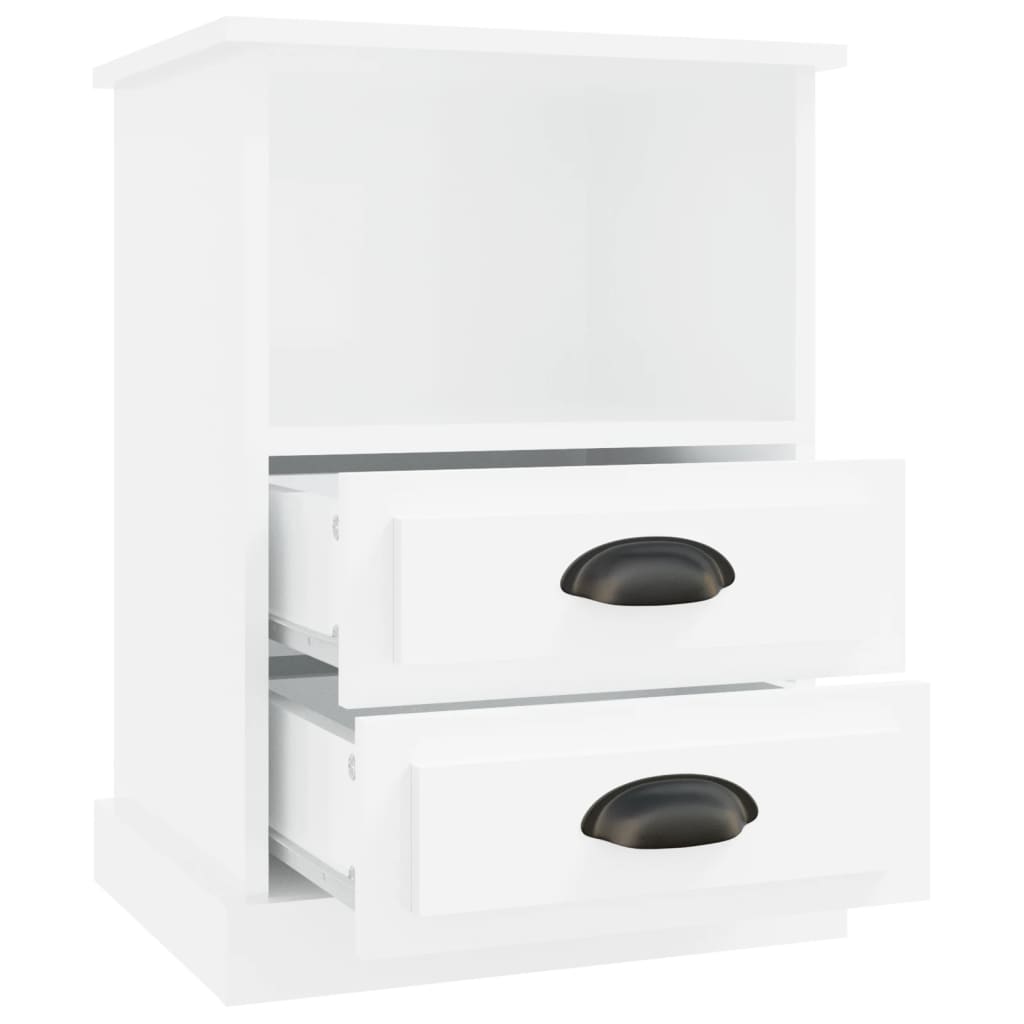 vidaXL Tables de chevet 2 pcs Blanc brillant 43x36x60 cm