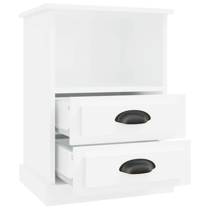 vidaXL Tables de chevet 2 pcs Blanc brillant 43x36x60 cm