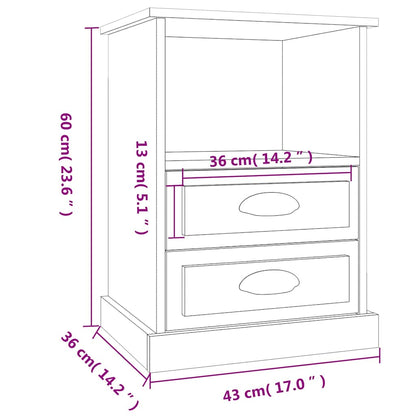 vidaXL Tables de chevet 2 pcs Blanc brillant 43x36x60 cm
