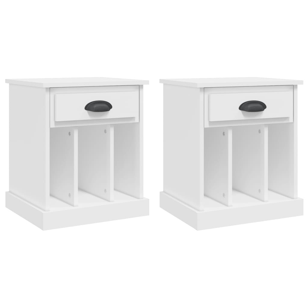 vidaXL Tables de chevet 2 pcs Blanc 43x36x50 cm