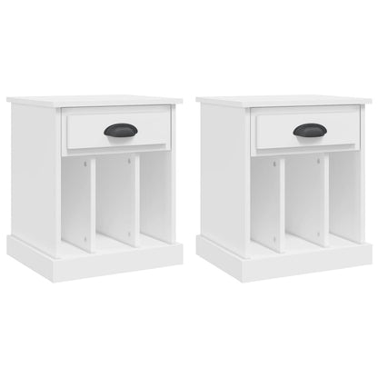 vidaXL Tables de chevet 2 pcs Blanc 43x36x50 cm