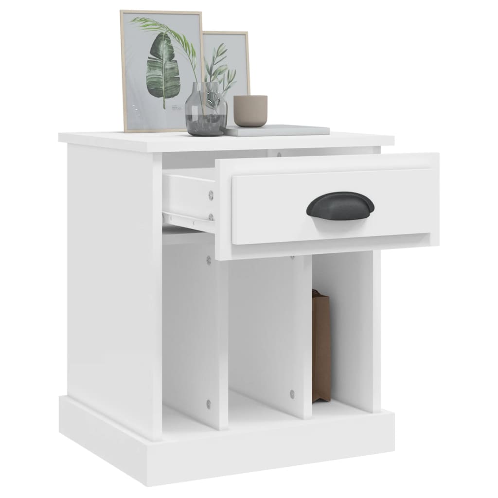 vidaXL Tables de chevet 2 pcs Blanc 43x36x50 cm