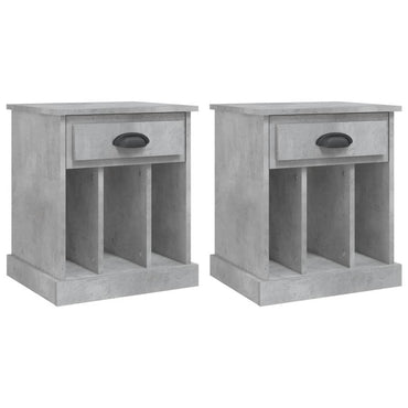 vidaXL Nachttische 2 Stk. Betongrau 43x36x50 cm