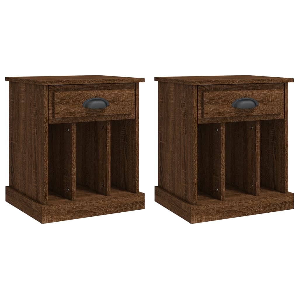 vidaXL Tables de chevet 2 pcs Aspect chêne marron 43x36x50 cm