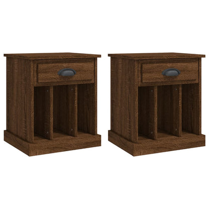 vidaXL Tables de chevet 2 pcs Aspect chêne marron 43x36x50 cm