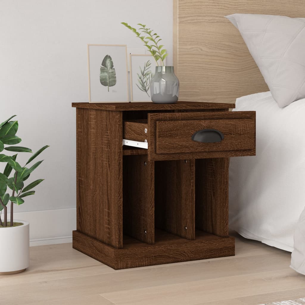 vidaXL Tables de chevet 2 pcs Aspect chêne marron 43x36x50 cm