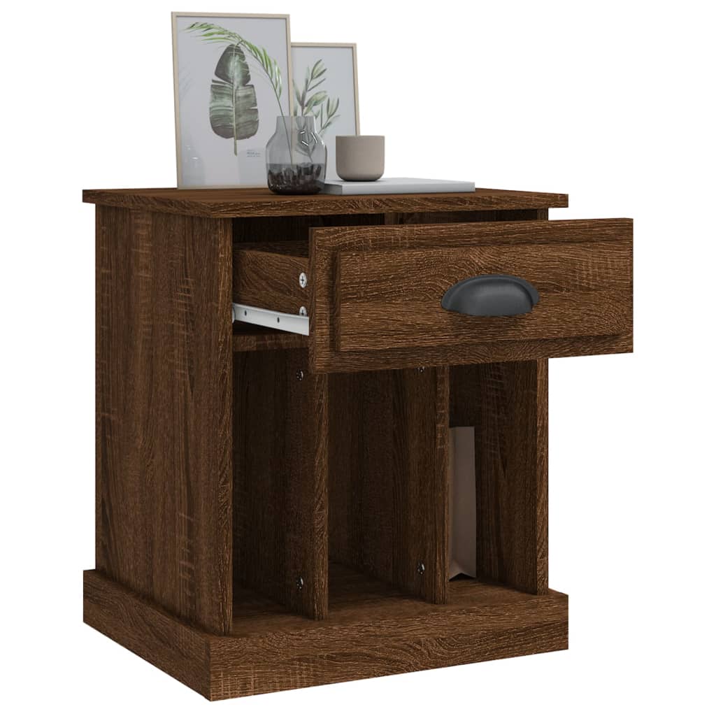 vidaXL Tables de chevet 2 pcs Aspect chêne marron 43x36x50 cm
