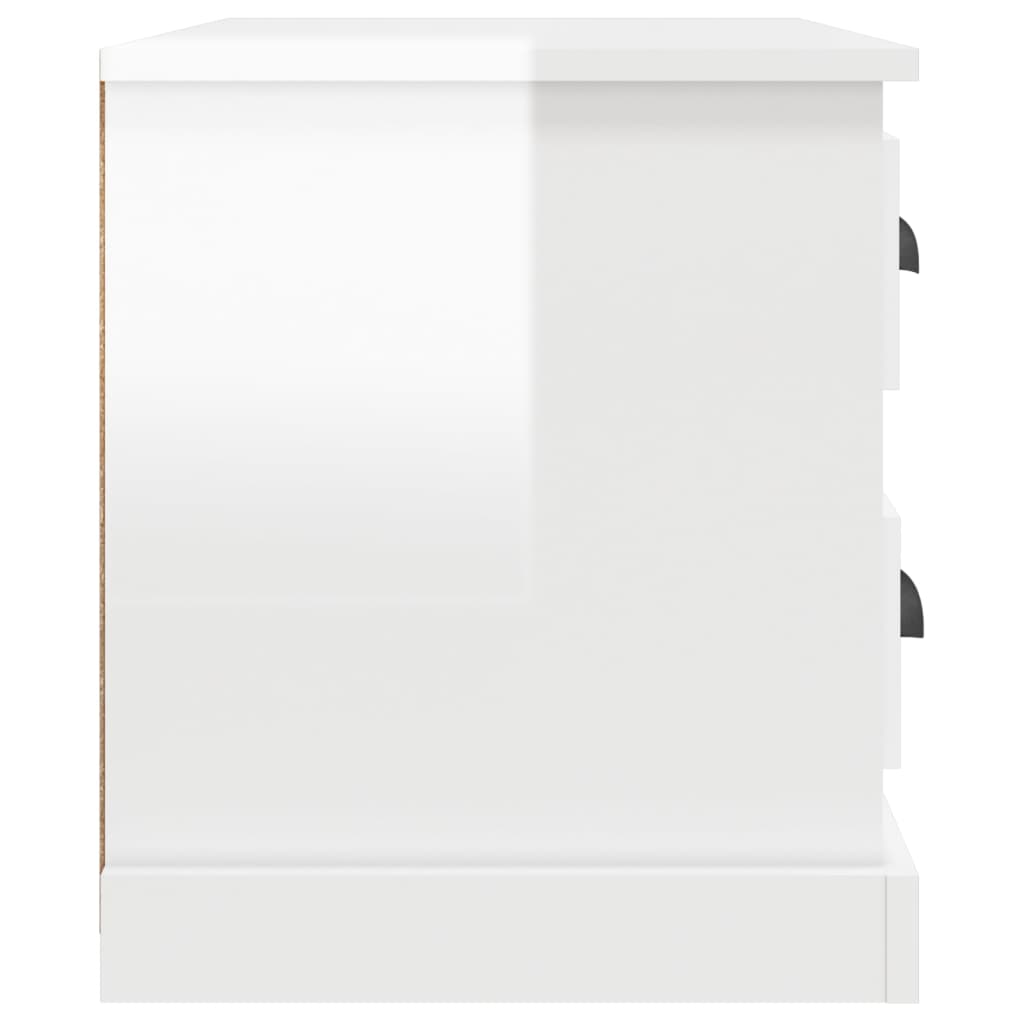 vidaXL Table de chevet blanc brillant 60x39x45 cm