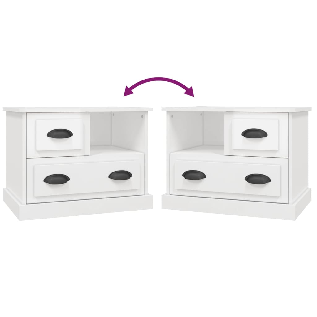 vidaXL Table de chevet blanc brillant 60x39x45 cm