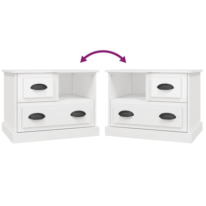 vidaXL Table de chevet blanc brillant 60x39x45 cm