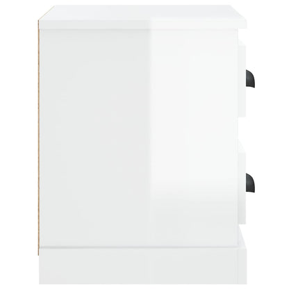 vidaXL Nachttisch Hochglanz-Weiß 60x35,5x45 cm