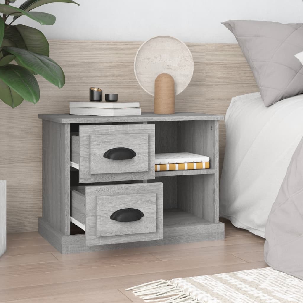 vidaXL Table de chevet Gris Sonoma 60x35,5x45 cm