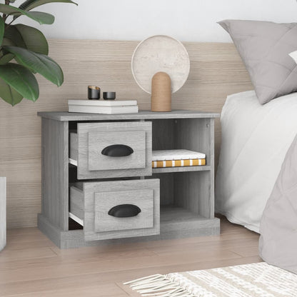 vidaXL Table de chevet Gris Sonoma 60x35,5x45 cm