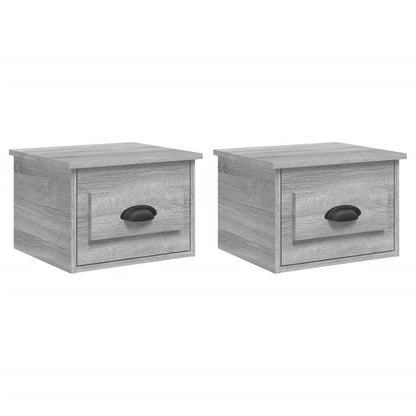vidaXL Wand-Nachttische 2 Stk. Grau Sonoma 41,5x36x28 cm