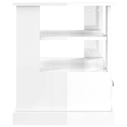vidaXL Beistelltisch Hochglanz-Weiß 50x50x60 cm Holzwerkstoff