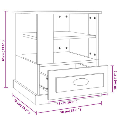 vidaXL Beistelltisch Betongrau 50x50x60 cm Holzwerkstoff