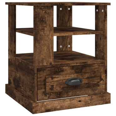 vidaXL Table d'appoint Chêne fumé 50x50x60 cm Bois d'ingénierie