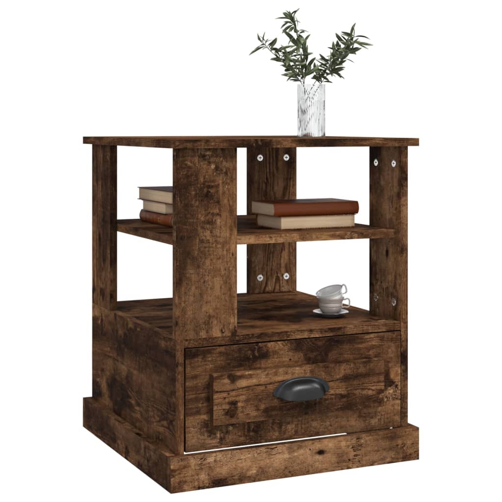 vidaXL Table d'appoint Chêne fumé 50x50x60 cm Bois d'ingénierie