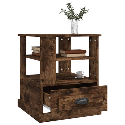 vidaXL Table d'appoint Chêne fumé 50x50x60 cm Bois d'ingénierie