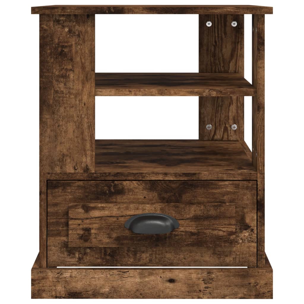 vidaXL Table d'appoint Chêne fumé 50x50x60 cm Bois d'ingénierie