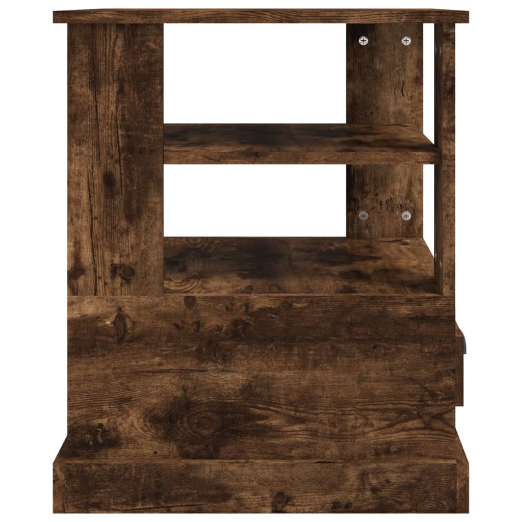 vidaXL Table d'appoint Chêne fumé 50x50x60 cm Bois d'ingénierie