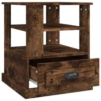 vidaXL Table d'appoint Chêne fumé 50x50x60 cm Bois d'ingénierie