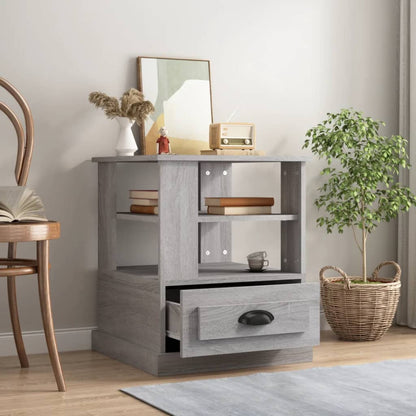 vidaXL Table d'appoint gris Sonoma 50x50x60 cm bois d'ingénierie