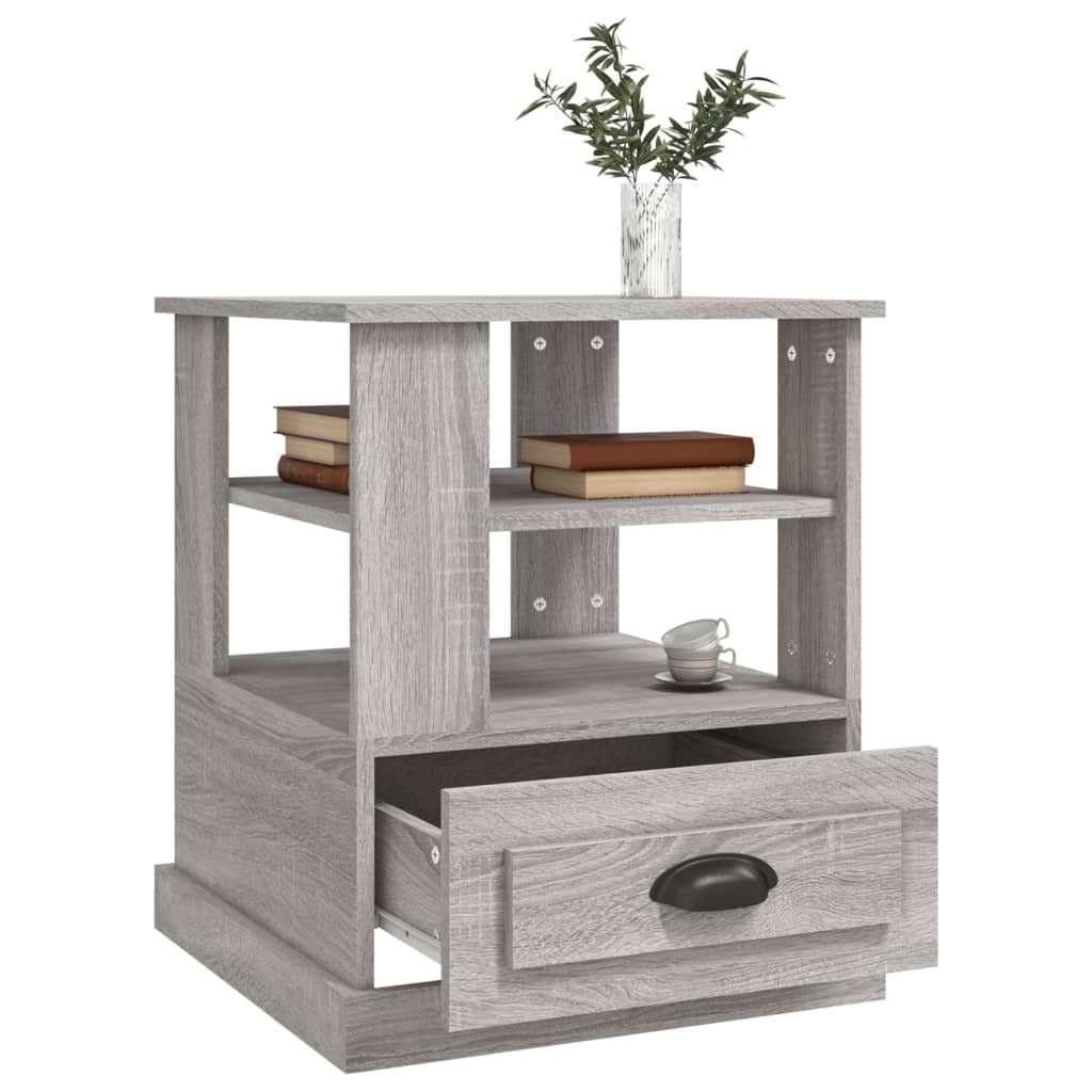 vidaXL Table d'appoint gris Sonoma 50x50x60 cm bois d'ingénierie