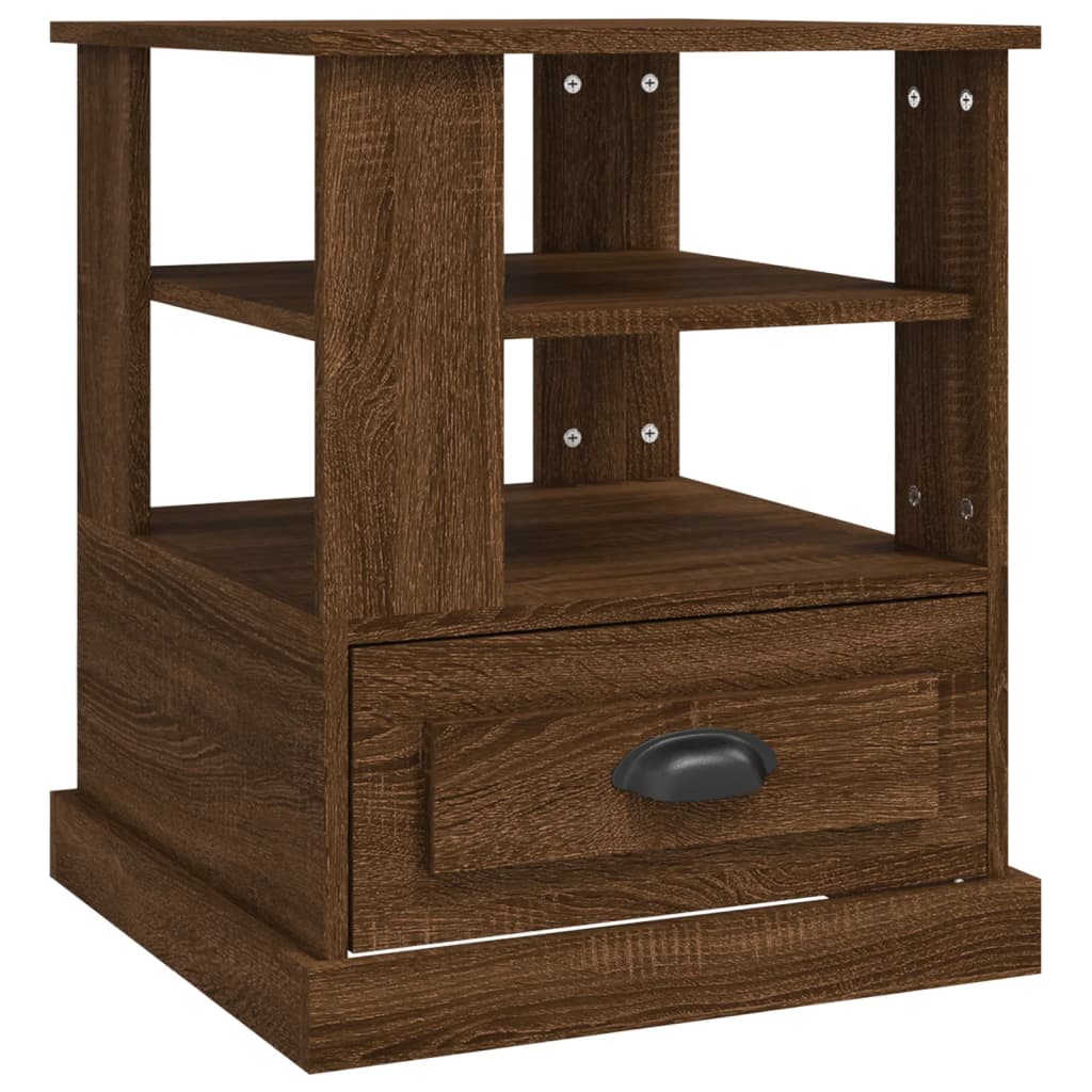 vidaXL Table d'appoint Marron aspect chêne 50x50x60 cm Bois d'ingénierie