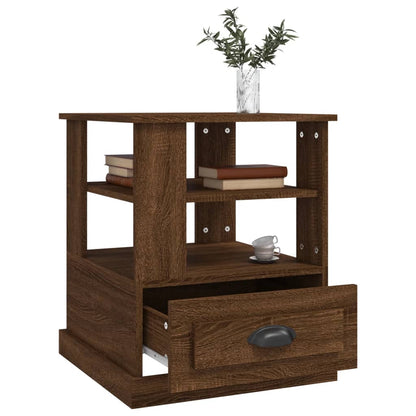 vidaXL Table d'appoint Marron aspect chêne 50x50x60 cm Bois d'ingénierie