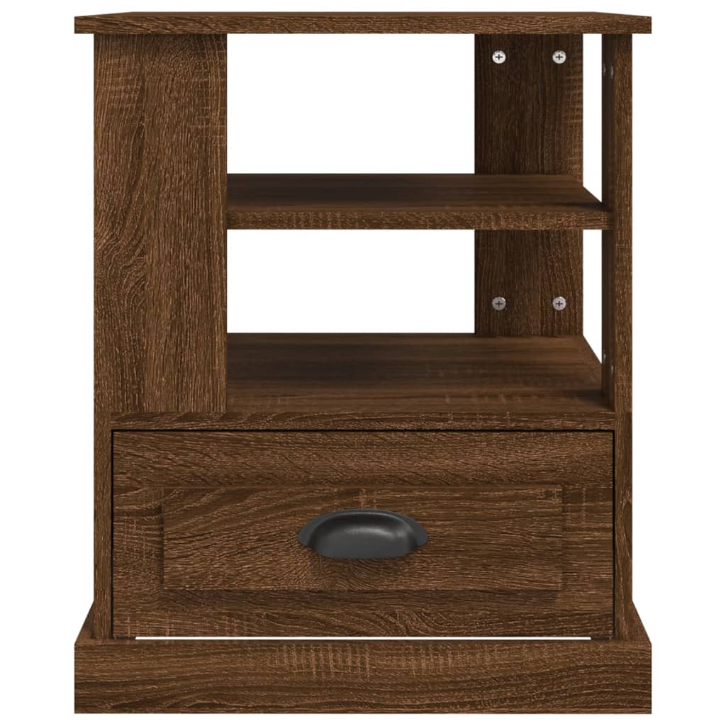 vidaXL Table d'appoint Marron aspect chêne 50x50x60 cm Bois d'ingénierie