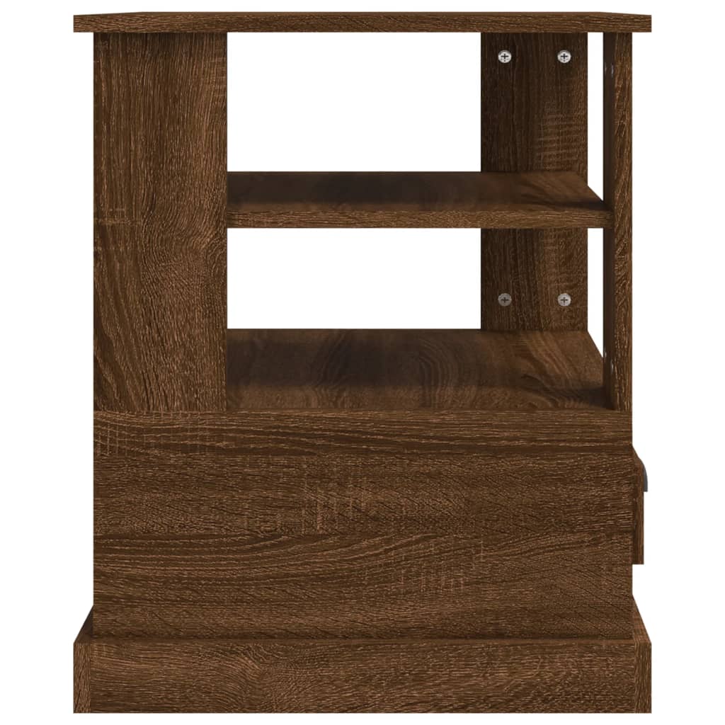 vidaXL Table d'appoint Marron aspect chêne 50x50x60 cm Bois d'ingénierie