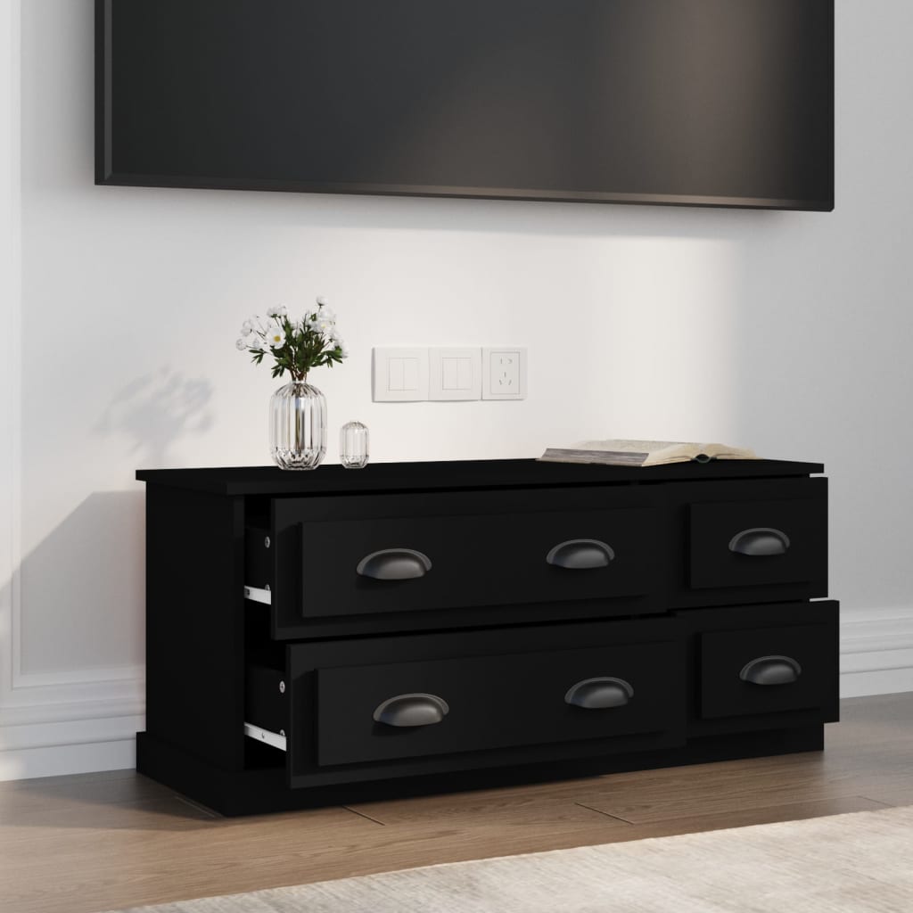 vidaXL TV-Schrank Schwarz 100x35,5x45 cm Holzwerkstoff