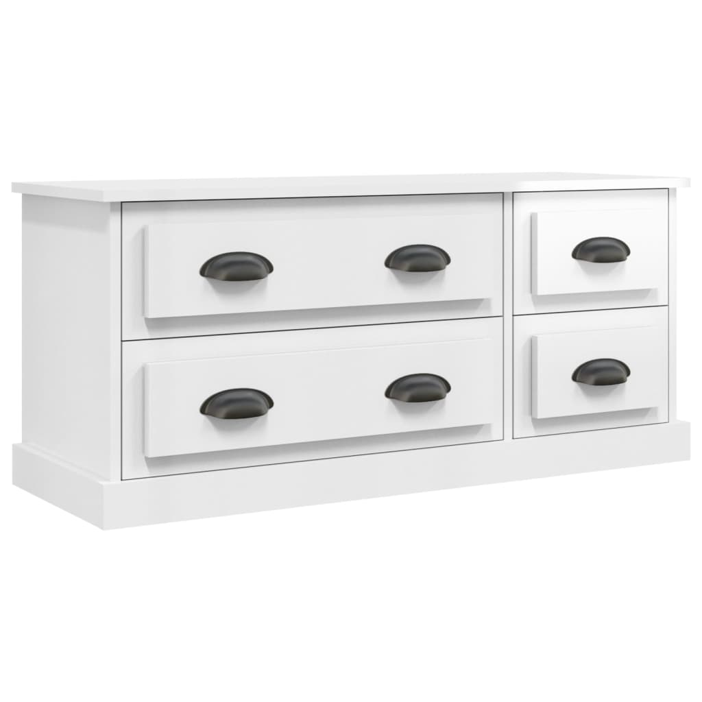 vidaXL TV-Schrank Hochglanz-Weiß 100x35,5x45 cm Holzwerkstoff
