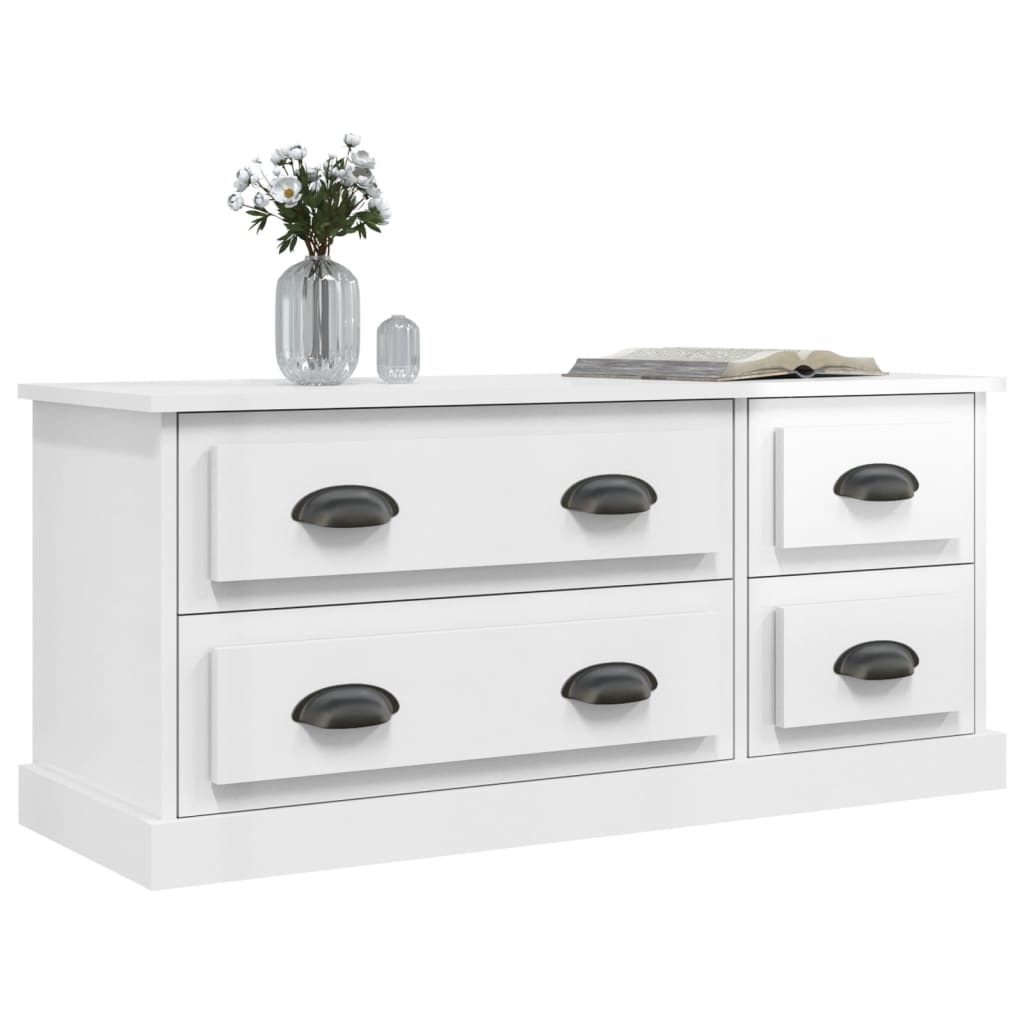 vidaXL TV-Schrank Hochglanz-Weiß 100x35,5x45 cm Holzwerkstoff