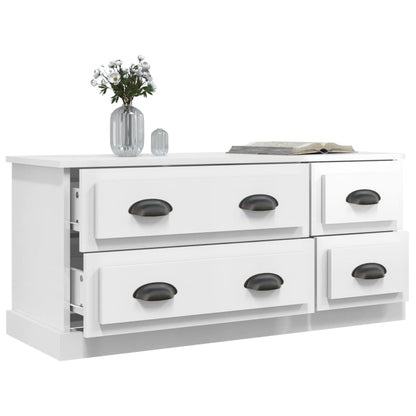 vidaXL TV-Schrank Hochglanz-Weiß 100x35,5x45 cm Holzwerkstoff