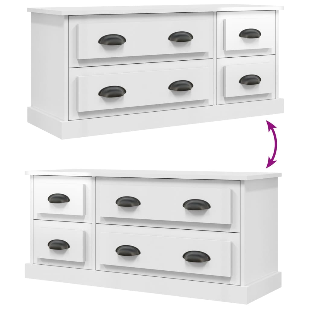 vidaXL TV-Schrank Hochglanz-Weiß 100x35,5x45 cm Holzwerkstoff