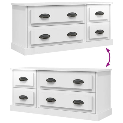 vidaXL TV-Schrank Hochglanz-Weiß 100x35,5x45 cm Holzwerkstoff