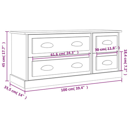 vidaXL TV-Schrank Hochglanz-Weiß 100x35,5x45 cm Holzwerkstoff