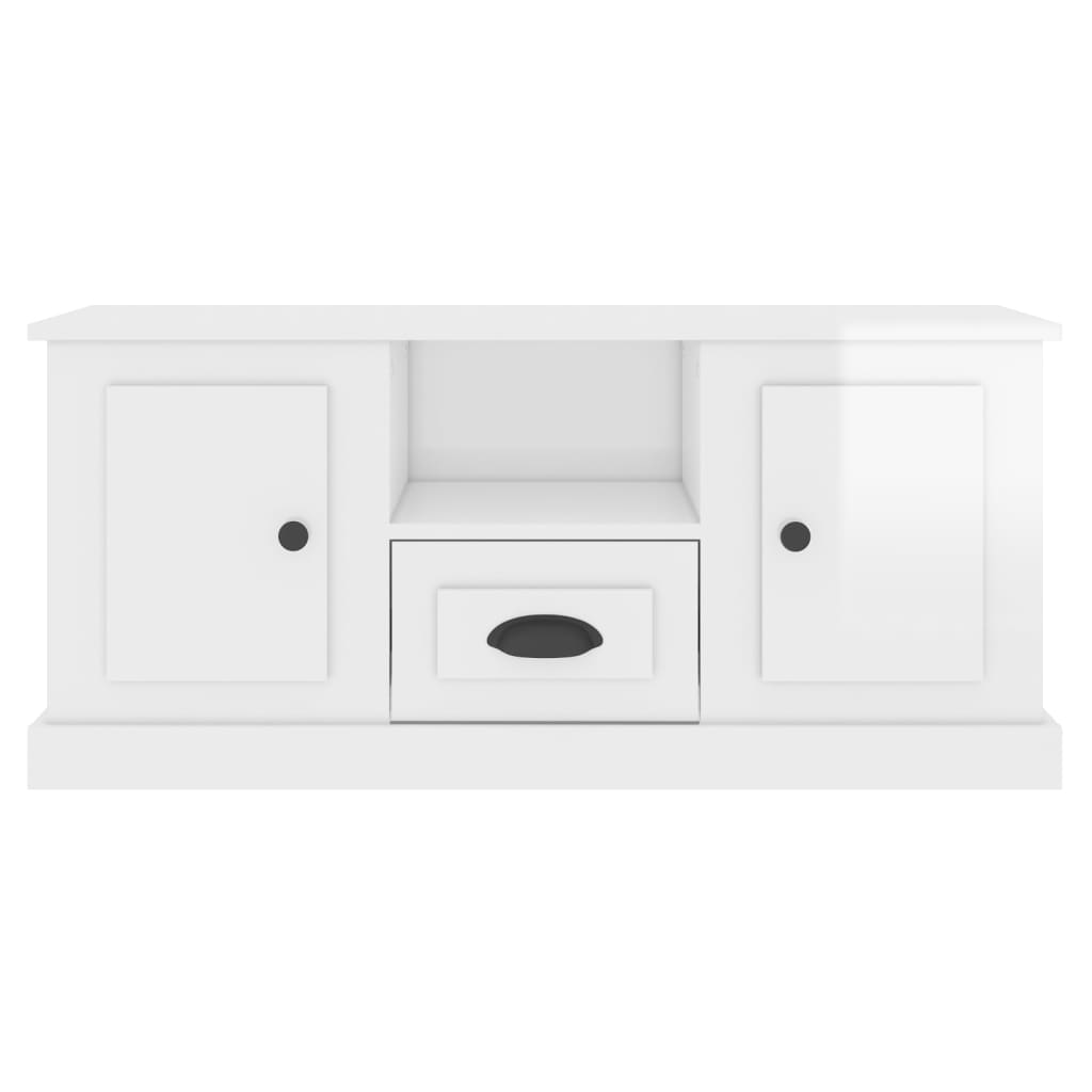 vidaXL TV-Schrank Hochglanz-Weiß 100x35,5x45 cm Holzwerkstoff
